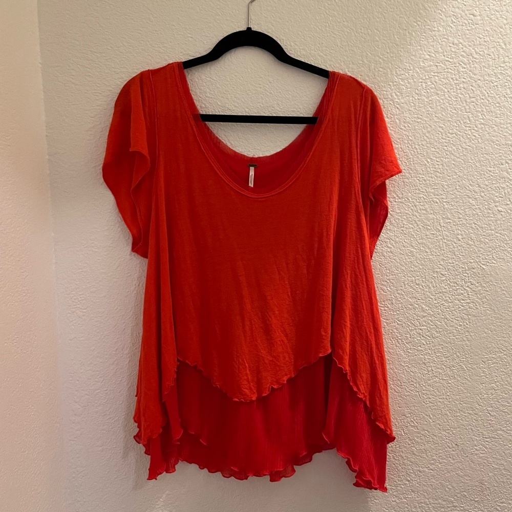 Free People flowy Red top Sz M
